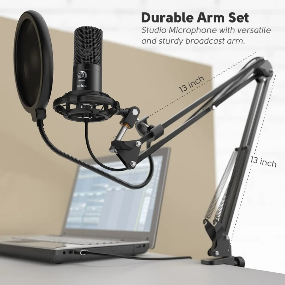 FIFINE Studio Condenser USB Microphone Computer PC Microphone New